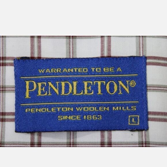 Pendleton Metro Plaid Men's Large Shirt 100% Cotton Long Sleeve Button Up - Picture 6 of 7
